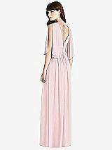Rear View Thumbnail - Ballet Pink Split Sleeve Backless Chiffon Maxi Dress