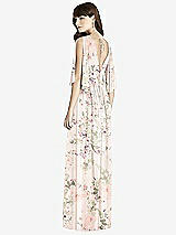 Rear View Thumbnail - Blush Garden Split Sleeve Backless Chiffon Maxi Dress
