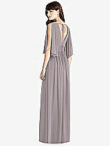Rear View Thumbnail - Cashmere Gray Split Sleeve Backless Chiffon Maxi Dress