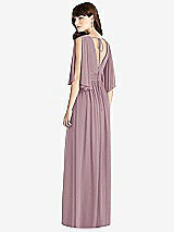 Rear View Thumbnail - Dusty Rose Split Sleeve Backless Chiffon Maxi Dress
