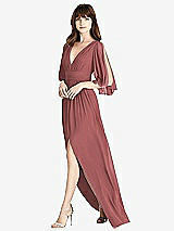 Front View Thumbnail - English Rose Split Sleeve Backless Chiffon Maxi Dress