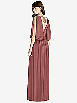 Rear View Thumbnail - English Rose Split Sleeve Backless Chiffon Maxi Dress