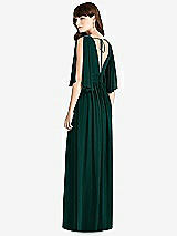 Rear View Thumbnail - Evergreen Split Sleeve Backless Chiffon Maxi Dress