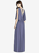 Rear View Thumbnail - French Blue Split Sleeve Backless Chiffon Maxi Dress