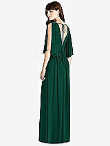 Rear View Thumbnail - Hunter Green Split Sleeve Backless Chiffon Maxi Dress