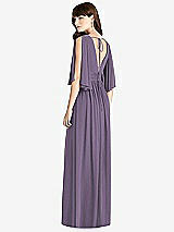 Rear View Thumbnail - Lavender Split Sleeve Backless Chiffon Maxi Dress