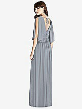 Rear View Thumbnail - Platinum Split Sleeve Backless Chiffon Maxi Dress