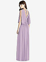 Rear View Thumbnail - Pale Purple Split Sleeve Backless Chiffon Maxi Dress
