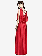Rear View Thumbnail - Parisian Red Split Sleeve Backless Chiffon Maxi Dress