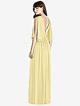 Rear View Thumbnail - Pale Yellow Split Sleeve Backless Chiffon Maxi Dress