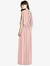 Rear View Thumbnail - Rose - PANTONE Rose Quartz Split Sleeve Backless Chiffon Maxi Dress