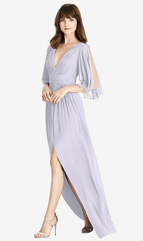 Front View - Silver Dove Split Sleeve Backless Chiffon Maxi Dress