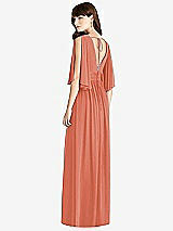 Rear View Thumbnail - Terracotta Copper Split Sleeve Backless Chiffon Maxi Dress