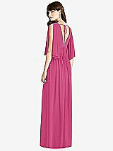 Rear View Thumbnail - Tea Rose Split Sleeve Backless Chiffon Maxi Dress