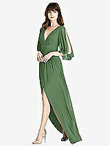 Front View Thumbnail - Vineyard Green Split Sleeve Backless Chiffon Maxi Dress