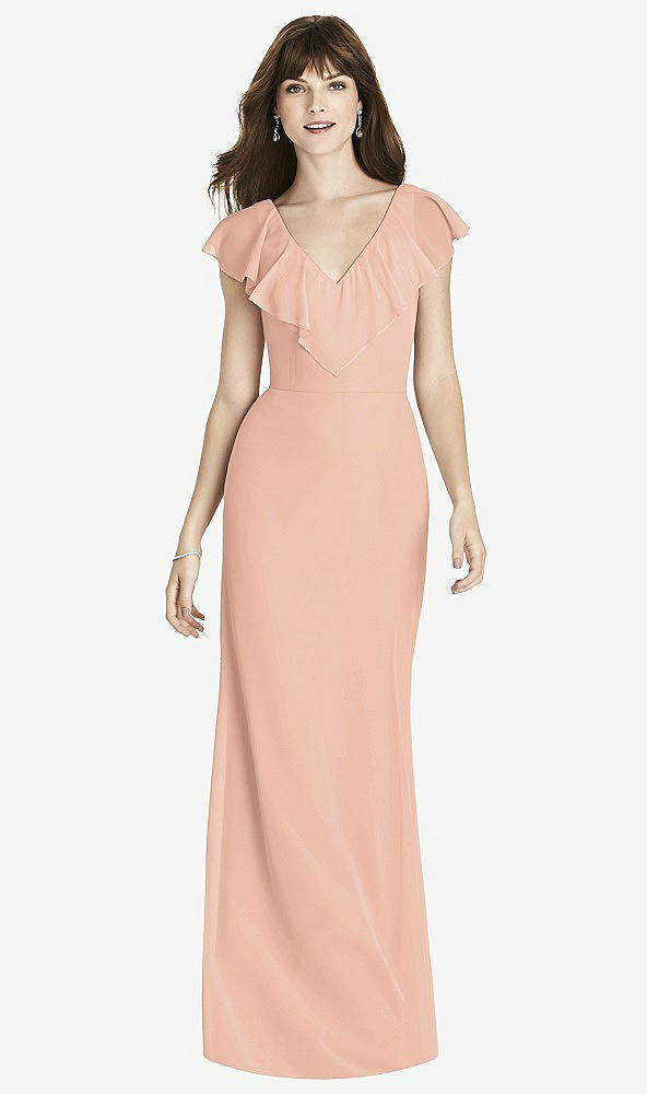 Front View - Pale Peach After Six Bridesmaid Dress 6779