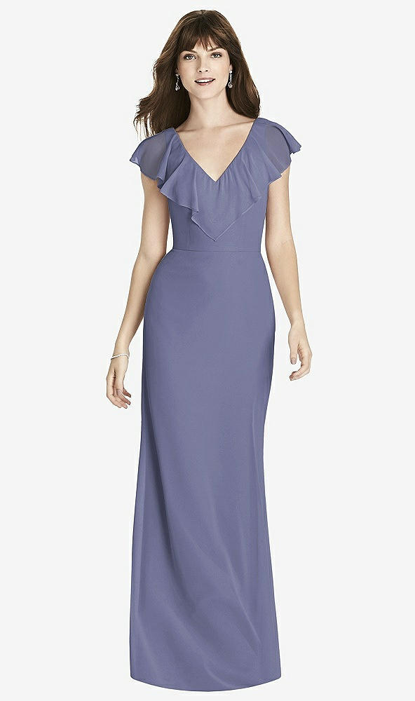 Front View - French Blue After Six Bridesmaid Dress 6779