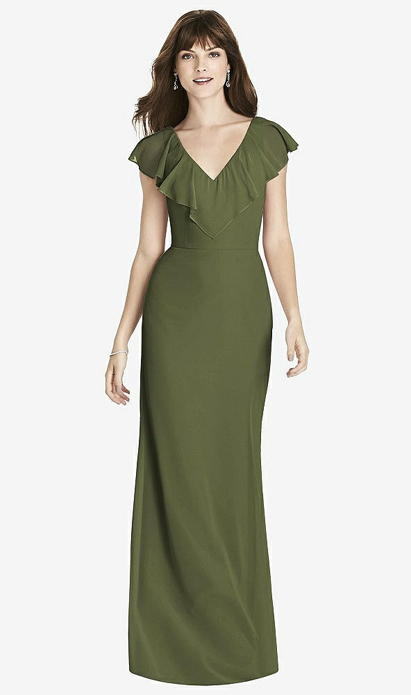Front View - Olive Green After Six Bridesmaid Dress 6779