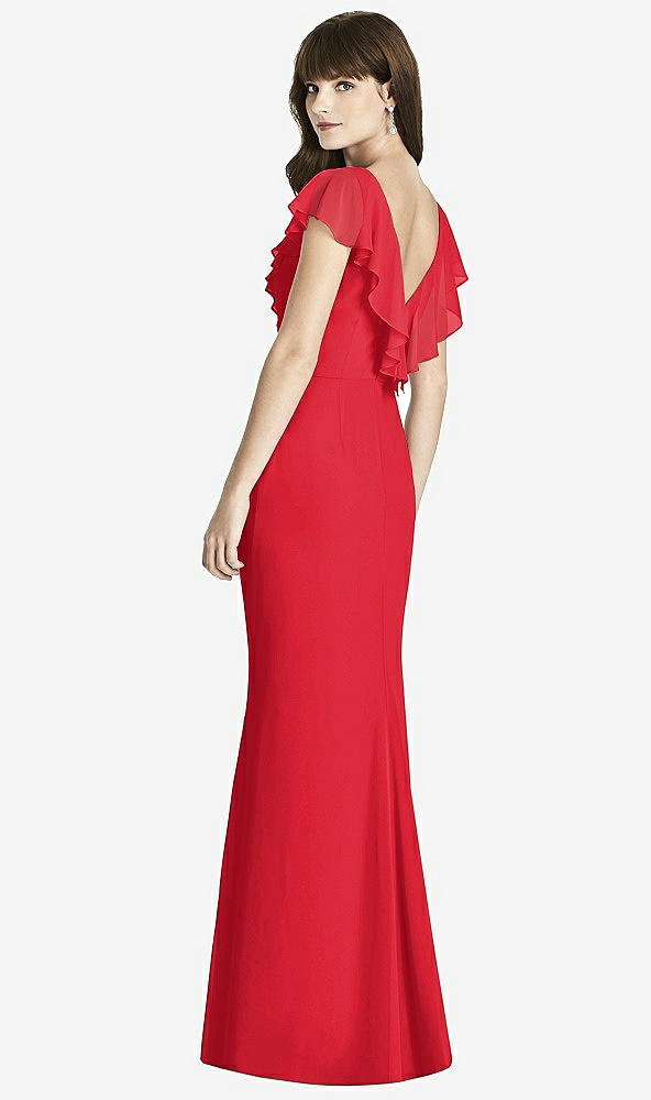 Back View - Parisian Red After Six Bridesmaid Dress 6779