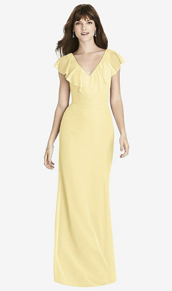 Front View - Pale Yellow After Six Bridesmaid Dress 6779