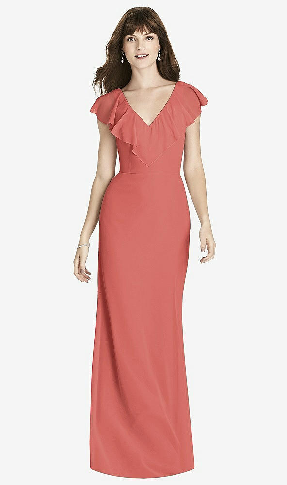 Front View - Coral Pink After Six Bridesmaid Dress 6779