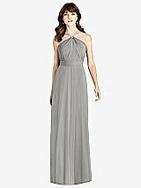 Front View Thumbnail - Chelsea Gray Jeweled Twist Halter Maxi Dress
