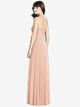 Rear View Thumbnail - Pale Peach Jeweled Twist Halter Maxi Dress