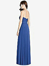 Rear View Thumbnail - Classic Blue Jeweled Twist Halter Maxi Dress