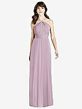 Front View Thumbnail - Suede Rose Jeweled Twist Halter Maxi Dress