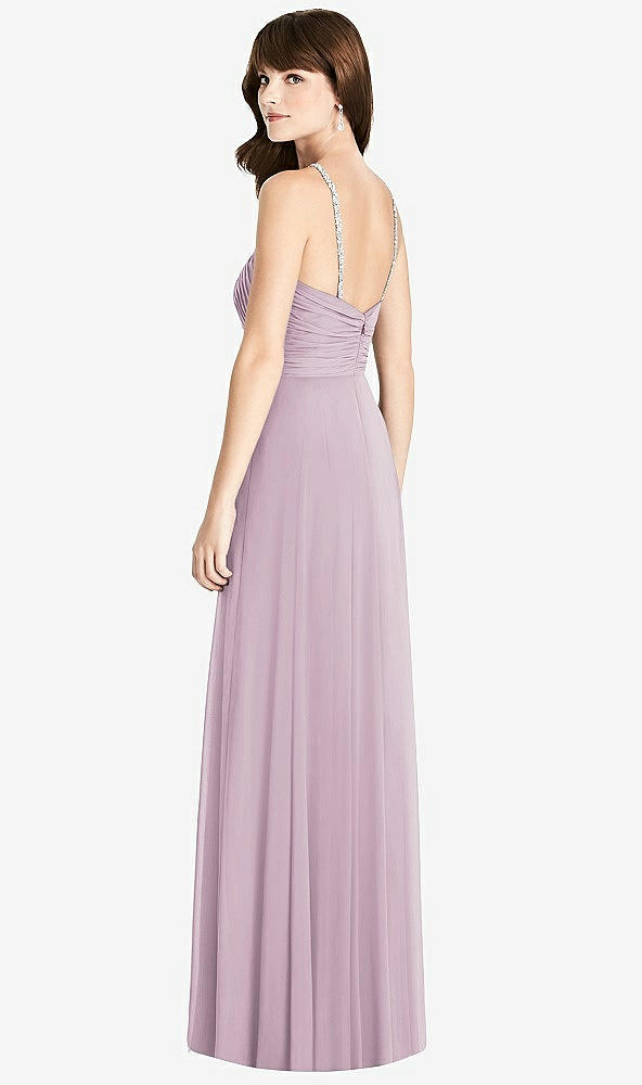 Back View - Suede Rose Jeweled Twist Halter Maxi Dress