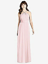 Front View Thumbnail - Ballet Pink Jeweled Twist Halter Maxi Dress