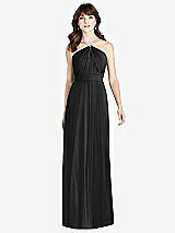 Front View Thumbnail - Black Jeweled Twist Halter Maxi Dress