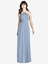Front View Thumbnail - Cloudy Jeweled Twist Halter Maxi Dress