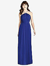 Front View Thumbnail - Cobalt Blue Jeweled Twist Halter Maxi Dress