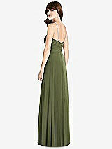Rear View Thumbnail - Olive Green Jeweled Twist Halter Maxi Dress