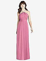 Front View Thumbnail - Orchid Pink Jeweled Twist Halter Maxi Dress