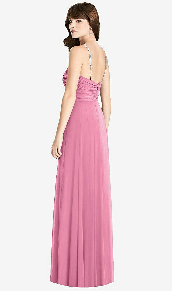 Back View - Orchid Pink Jeweled Twist Halter Maxi Dress