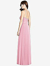 Rear View Thumbnail - Peony Pink Jeweled Twist Halter Maxi Dress