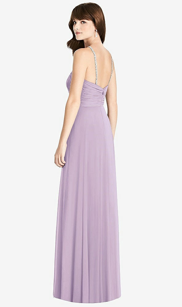 Back View - Pale Purple Jeweled Twist Halter Maxi Dress
