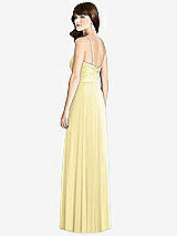 Rear View Thumbnail - Pale Yellow Jeweled Twist Halter Maxi Dress