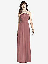 Front View Thumbnail - Rosewood Jeweled Twist Halter Maxi Dress