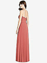 Rear View Thumbnail - Coral Pink Jeweled Twist Halter Maxi Dress