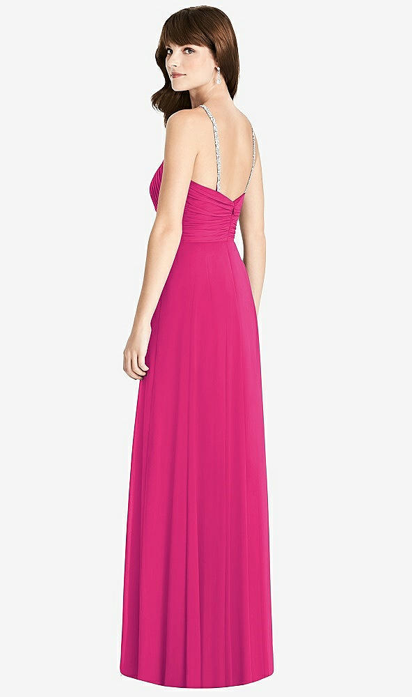 Back View - Think Pink Jeweled Twist Halter Maxi Dress