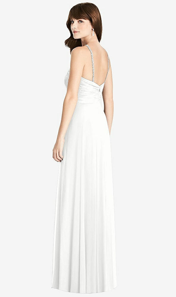 Back View - White Jeweled Twist Halter Maxi Dress