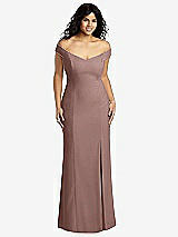 Front View Thumbnail - Sienna Off-the-Shoulder Criss Cross Back Trumpet Gown