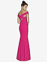 Alt View 1 Thumbnail - Think Pink Off-the-Shoulder Criss Cross Back Trumpet Gown