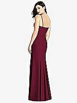 Rear View Thumbnail - Cabernet Seamed Bodice Crepe Trumpet Gown with Front Slit