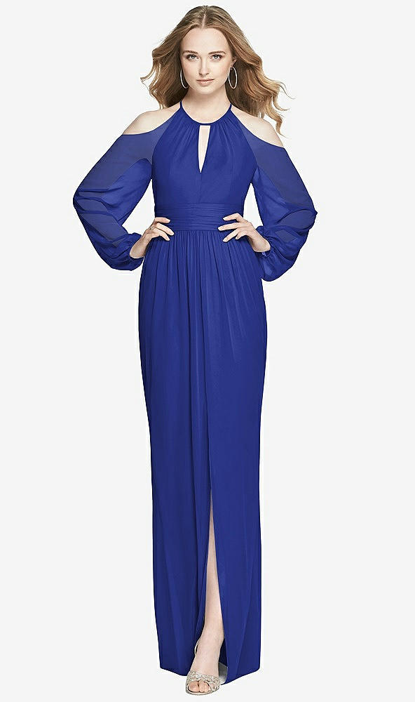 Front View - Cobalt Blue Dessy Bridesmaid Dress 3018