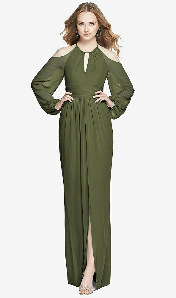 Front View - Olive Green Dessy Bridesmaid Dress 3018