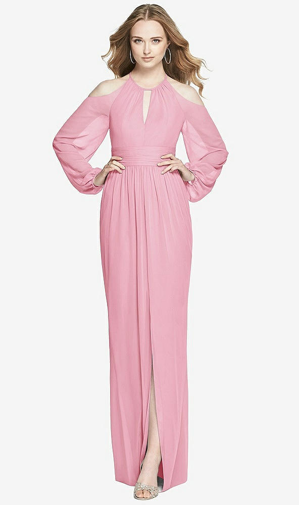Front View - Peony Pink Dessy Bridesmaid Dress 3018